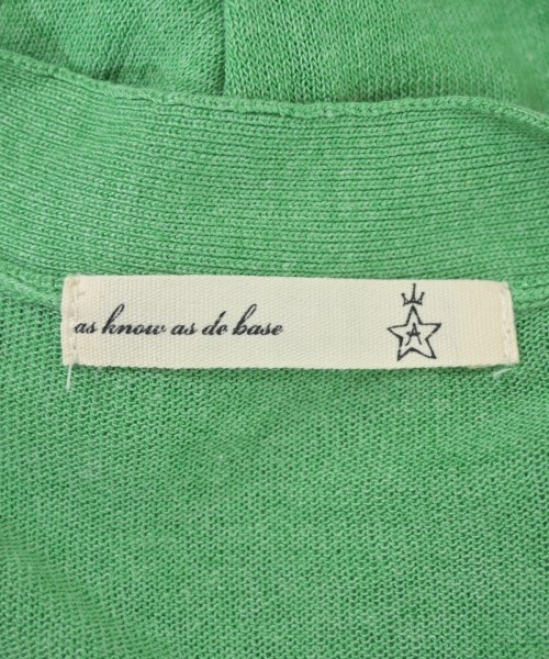 as know as de base（アズノウアズドゥベース）カーディガン 緑 サイズ:1(S位) レディース/2200650680128