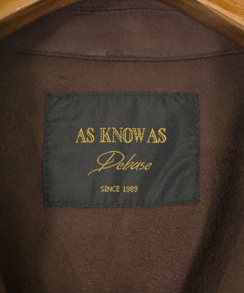 as know as de base（アズノウアズドゥベース）ライダース 茶 サイズ:F レディース/2200664169015