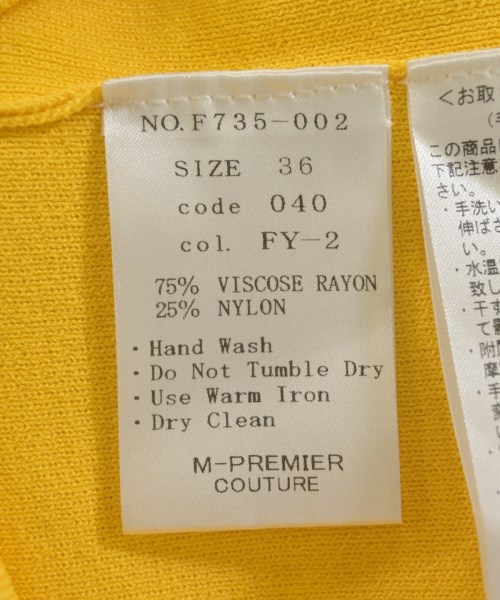 M-PREMIER COUTURE（エムプルミエクチュール）ニット・セーター 黄 サイズ:36(S位) レディース/2200707129082
