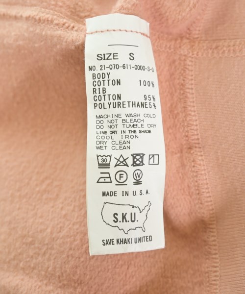 SAVE KHAKI UNITED（セーブカーキユナイテッド）スウェット ピンク サイズ:S メンズ/2200639353050