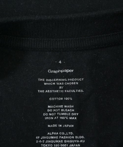 Graphpaper（グラフペーパー）Tシャツ・カットソー 黒 サイズ:4(XL位) メンズ/2200640684419