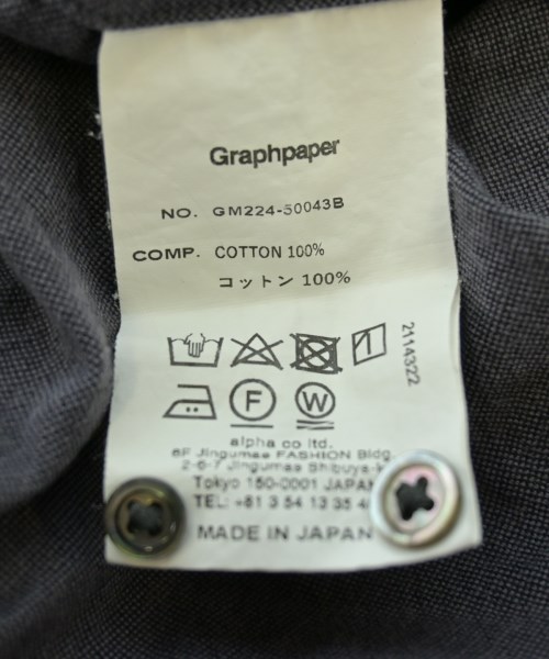 Graphpaper（グラフペーパー）カジュアルシャツ グレー サイズ:F メンズ/2200616894057