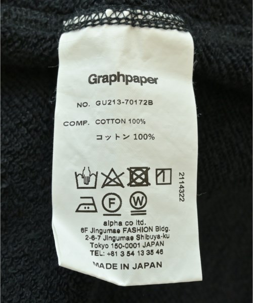 Graphpaper（グラフペーパー）スウェット 黒 サイズ:2(M位) メンズ/2200630346068