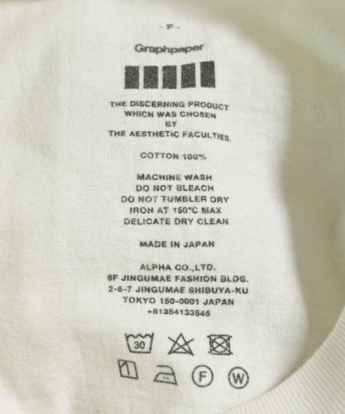 Graphpaper（グラフペーパー）Tシャツ・カットソー 白 サイズ:F メンズ/2200618900251