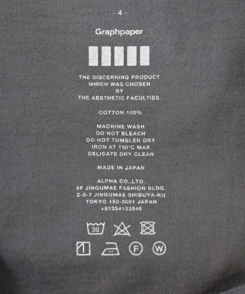 Graphpaper（グラフペーパー）Tシャツ・カットソー グレー サイズ:4(XL位) メンズ/2200606837187