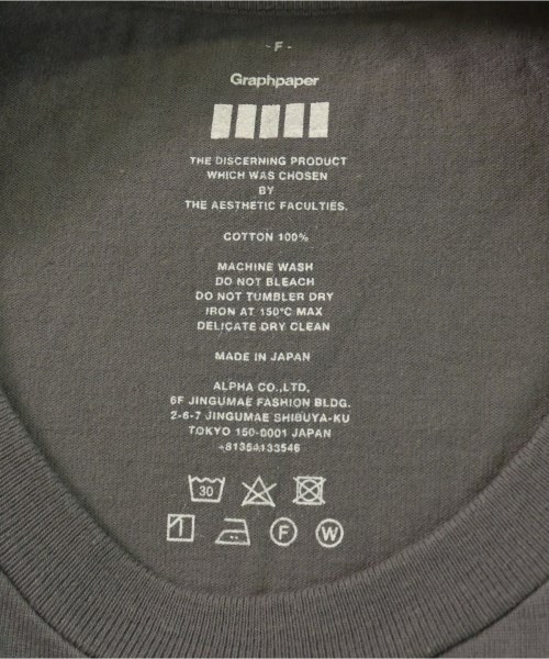 Graphpaper（グラフペーパー）Tシャツ・カットソー グレー サイズ:F メンズ/2200615602073