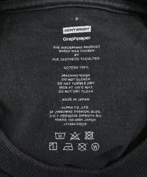 Graphpaper（グラフペーパー）Tシャツ・カットソー 黒 サイズ:2(M位) メンズ/2200616009062