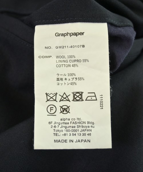 Graphpaper（グラフペーパー）スラックス 紺 サイズ:1(S位) メンズ/2200618367245