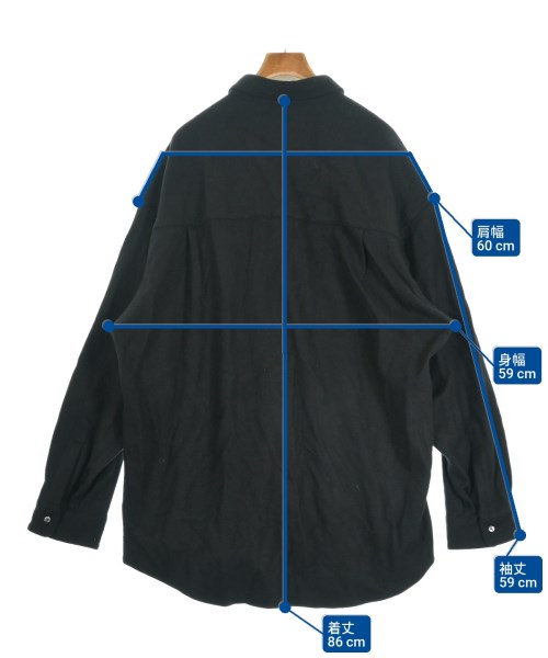 Graphpaper（グラフペーパー）カジュアルシャツ 黒 サイズ:1(S位) メンズ/2200606287104