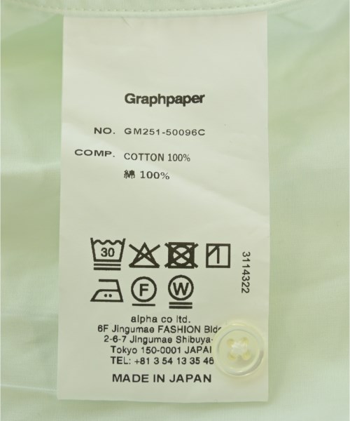 Graphpaper（グラフペーパー）カジュアルシャツ 緑 サイズ:1(S位) メンズ/2200676824063