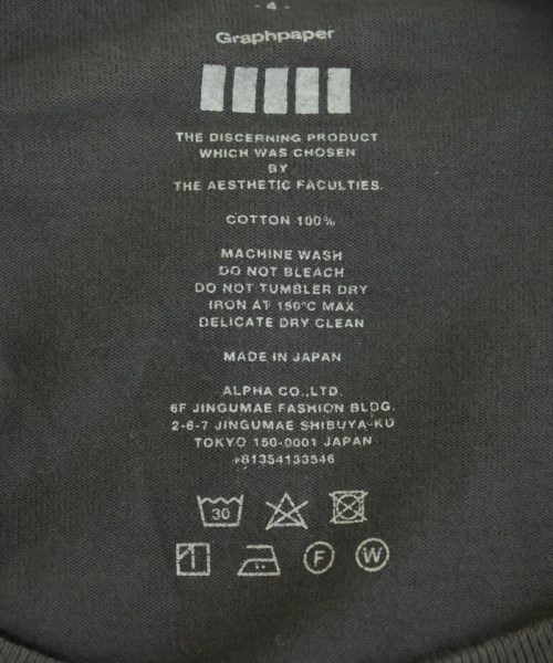Graphpaper（グラフペーパー）Tシャツ・カットソー グレー サイズ:4(XL位) メンズ/2200687417285