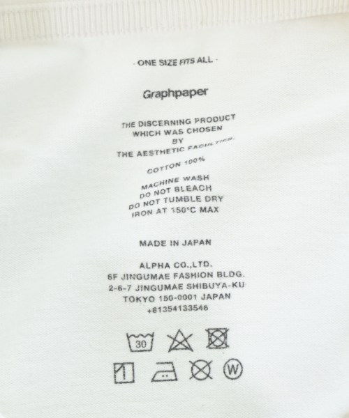 Graphpaper（グラフペーパー）Tシャツ・カットソー 白 サイズ:ONE メンズ/2200698543034