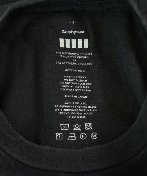 Graphpaper（グラフペーパー）Tシャツ・カットソー 黒 サイズ:4(XL位) メンズ/2200694376032