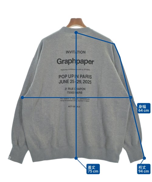 Graphpaper（グラフペーパー）スウェット グレー サイズ:S メンズ/2200659488053