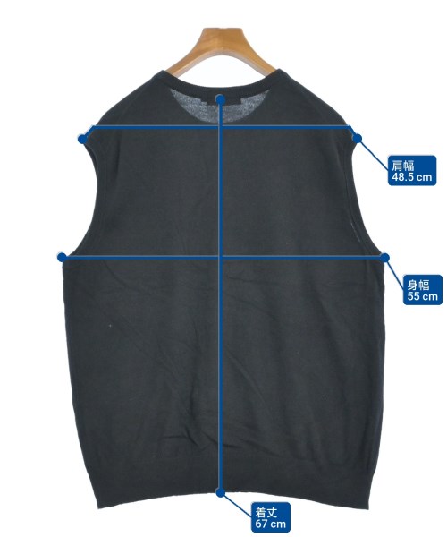 Graphpaper（グラフペーパー）ベスト 黒 サイズ:1(S位) メンズ/2200659679123