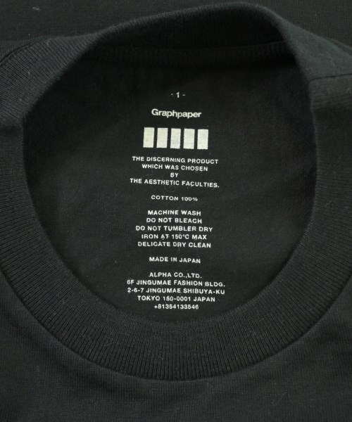 Graphpaper（グラフペーパー）Tシャツ・カットソー 黒 サイズ:1(S位) メンズ/2200714280127