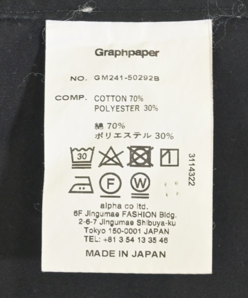 Graphpaper（グラフペーパー）カジュアルシャツ 黒 サイズ:O/S メンズ/2200715597026