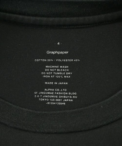 Graphpaper（グラフペーパー）Tシャツ・カットソー 黒 サイズ:4(XL位) メンズ/2200719387036