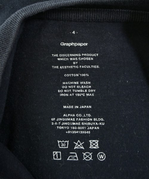 Graphpaper（グラフペーパー）Tシャツ・カットソー 黒 サイズ:4(XL位) メンズ/2200652885033