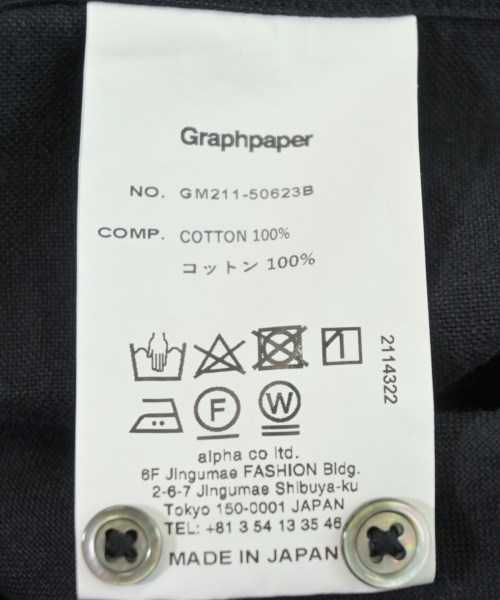Graphpaper（グラフペーパー）カジュアルシャツ 黒 サイズ:F メンズ/2200707244136