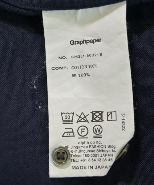Graphpaper（グラフペーパー）カジュアルシャツ 紺 サイズ:ONE メンズ/2200707850016