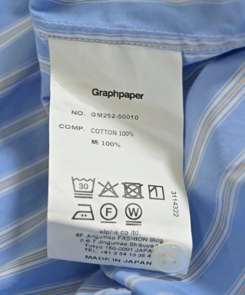 Graphpaper（グラフペーパー）カジュアルシャツ 青 サイズ:1(S位) メンズ/2200667679061