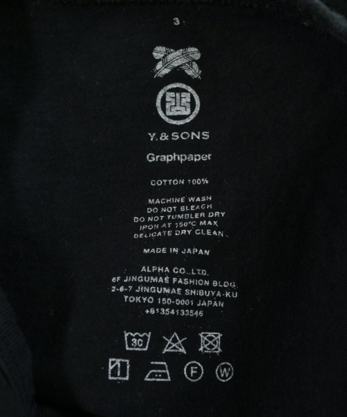 Graphpaper（グラフペーパー）Tシャツ・カットソー 黒 サイズ:3(L位) メンズ/2200668800105