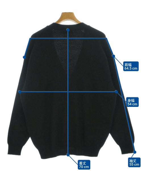 Graphpaper（グラフペーパー）カーディガン 黒 サイズ:1(S位) メンズ/2200669680065