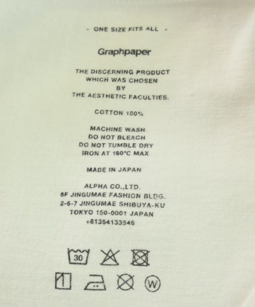 Graphpaper（グラフペーパー）Tシャツ・カットソー 白 サイズ:ONE メンズ/2200729624022