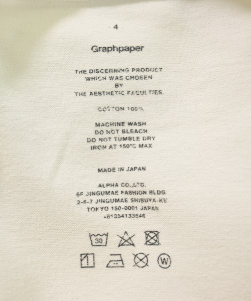 Graphpaper（グラフペーパー）Tシャツ・カットソー 白 サイズ:4(XL位) メンズ/2200736311014