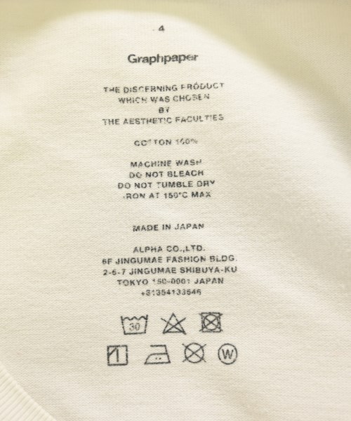 Graphpaper（グラフペーパー）Tシャツ・カットソー 白 サイズ:4(XL位) メンズ/2200736311021