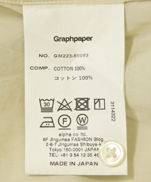 Graphpaper（グラフペーパー）カジュアルシャツ ベージュ サイズ:F メンズ/2200714366029