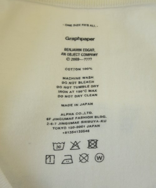 Graphpaper（グラフペーパー）Tシャツ・カットソー 白 サイズ:ONE メンズ/2200689527074