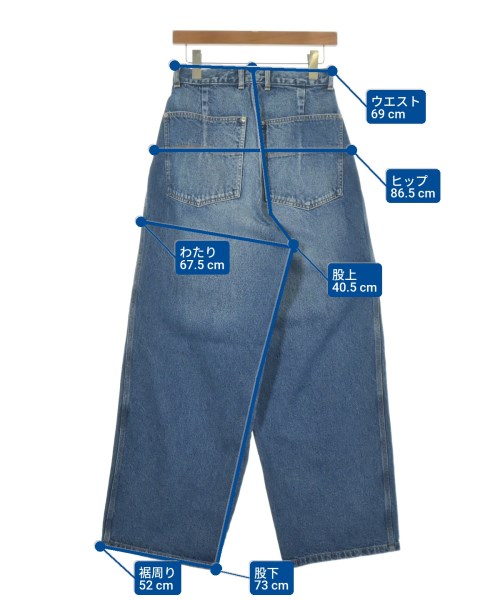 INSCRIRE（アンスクリア）デニムパンツ 紺 サイズ:30(XL位) レディース/2200621504156