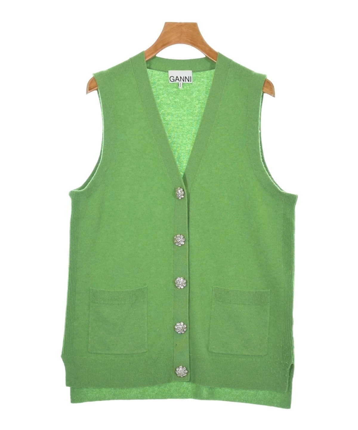 Ganni(ガニー) Suiting Vest ロングジレ レディース 表記無 【中古】【ブランド古着バズストア】 Ganni（ガニー）ベスト 緑 サイズ:S レディース/2200631896098 |【公式
