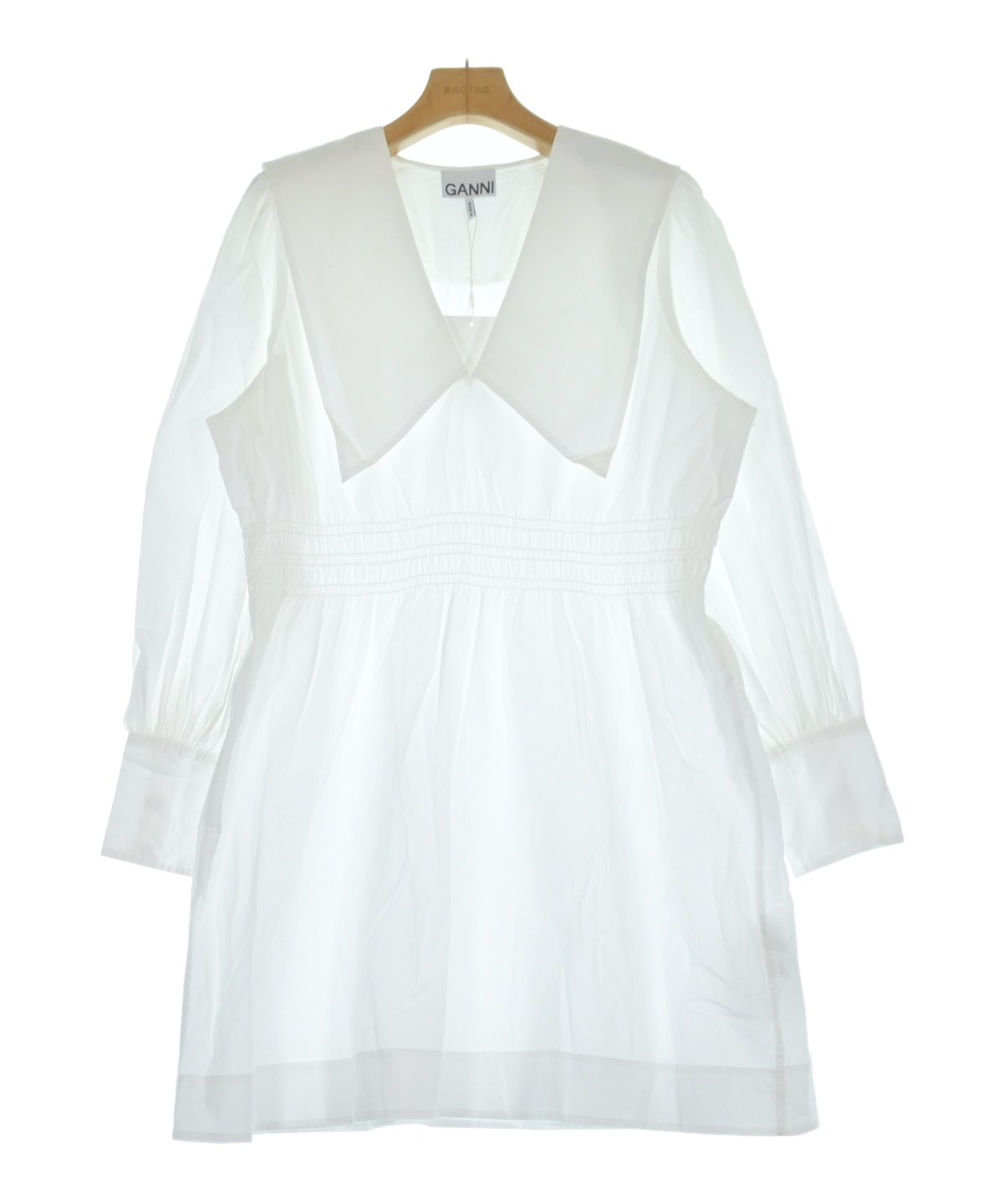 Ganni（ガニー）シャツワンピース 白 サイズ:36(S位) レディース