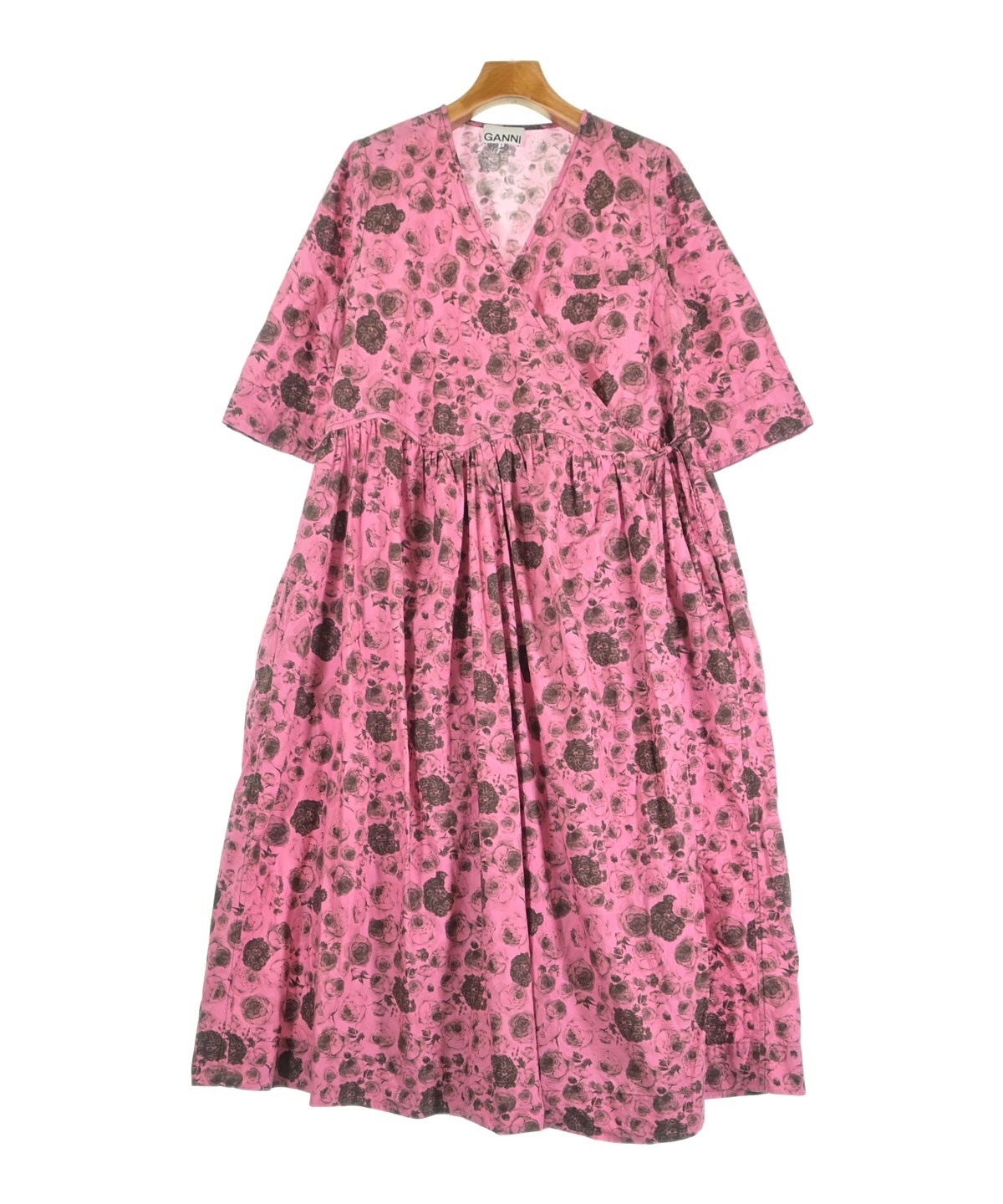GANNI　ガニー rose ミニドレス　ワンピース　ピンク　新品未使用　38 ピンク ワンピース Ganni(ガニー) - 海外通販のBUYMA