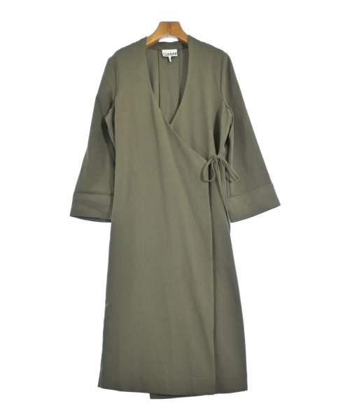 Ganni(ガニー)ワンピース カーキ サイズ:36(S位)/2200696386084