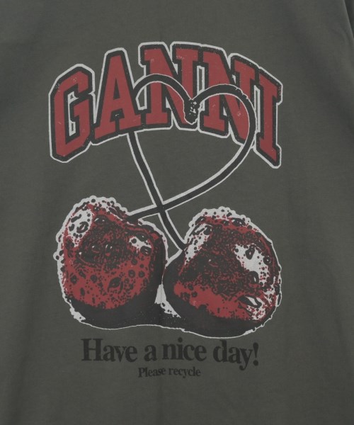 Ganni（ガニー）Tシャツ・カットソー グレー サイズ:XS レディース/2200716931010