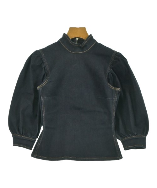 Ganni(ガニー)ブラウス 紺 サイズ:32(XXS位)/2200645984231