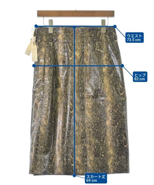 Ganni（ガニー）ひざ丈スカート ベージュ サイズ:36(S位) レディース/2200668012034