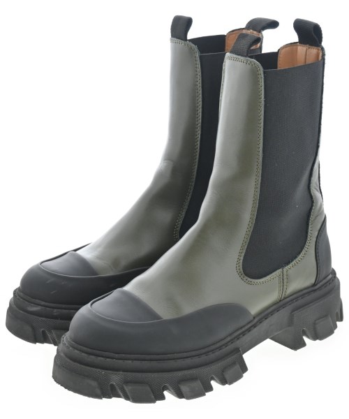 Ganni(ガニー)ブーツ カーキ サイズ:EU39(25.5cm位)/2200666115010