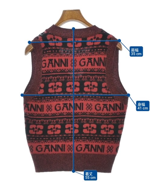 Ganni（ガニー）ベスト 赤 サイズ:XXS レディース/2200731634026