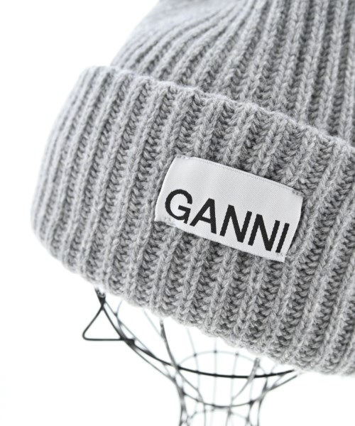 Ganni（ガニー）ニットキャップ・ビーニー グレー サイズ:ONE レディース/2200725231200