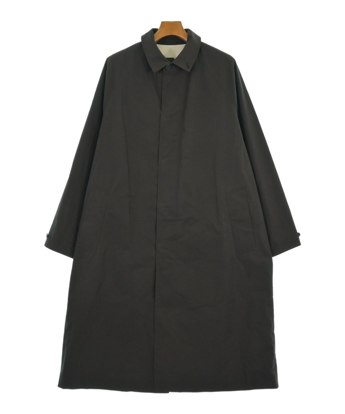 タグ付き新品　ATON エイトン　ブラックステンカラーコート　日本製　04 黒色 ATON（エイトン）ステンカラーコート 黒 サイズ:2(M位) メンズ