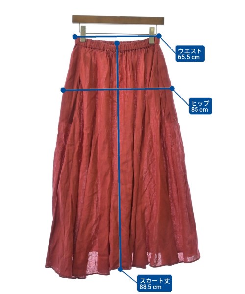 ATON（エイトン）ロング・マキシ丈スカート 赤 サイズ:01(S位) レディース/2200619751043