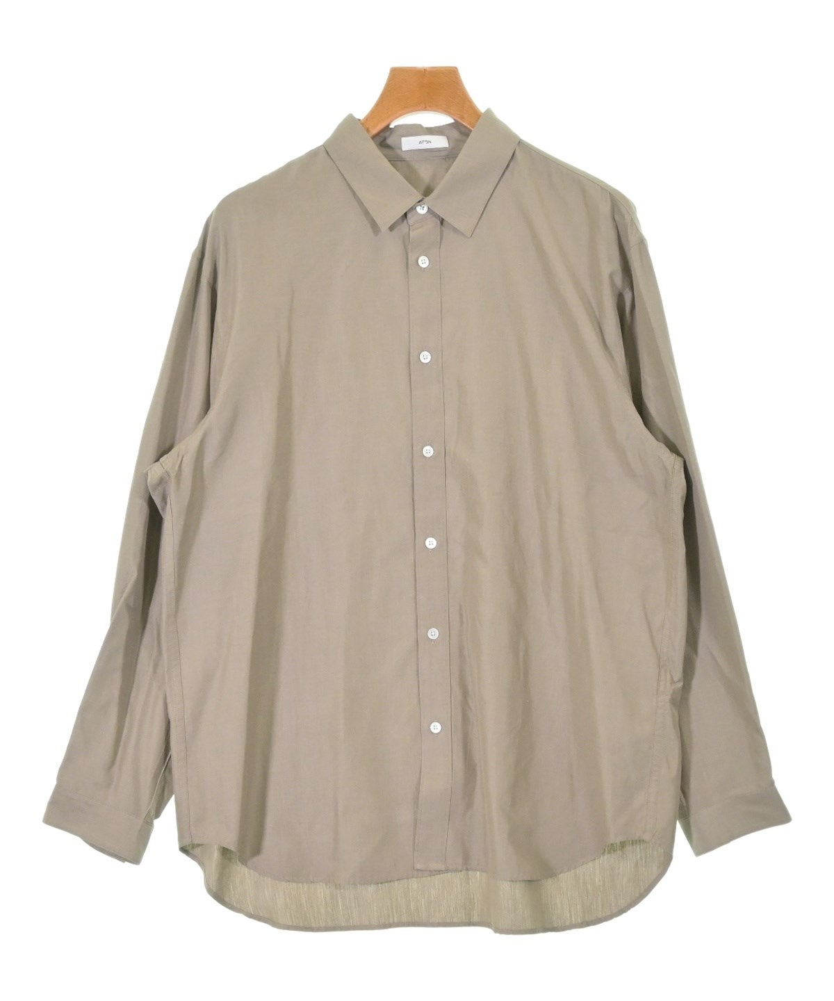 ATON（エイトン）カジュアルシャツ ベージュ サイズ:4(XL位) メンズ