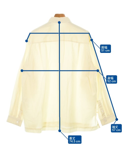 ATON（エイトン）カジュアルシャツ 黄 サイズ:02(M位) メンズ/2200636723085