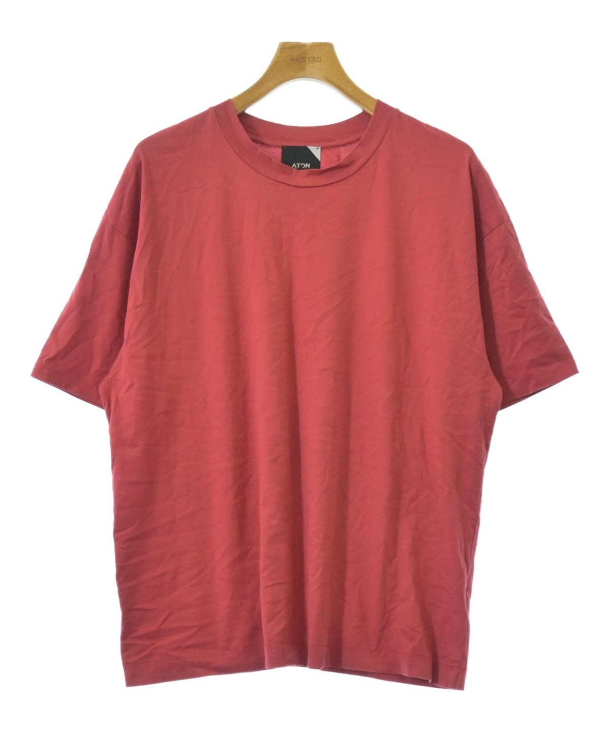 ATON（エイトン）Tシャツ・カットソー 赤 サイズ:4(XL位) メンズ