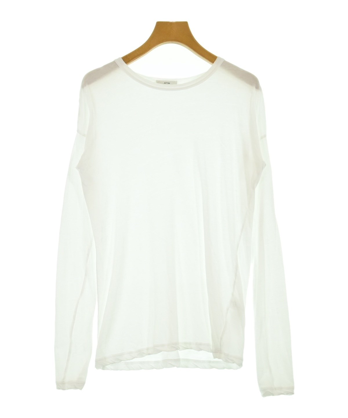 美品 ATON エイトン アシンメトリー レイヤードTシャツ ロングカットソー サイズ2 ベージュ レディース 古着 中古 ATON - 美品 ATON エイトン アシンメトリー レイヤードTシャツ